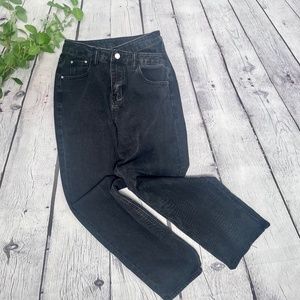 Emmiol Women's High Rise Wide Leg Jeans Black Size Small
